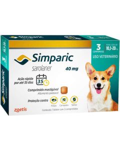 Cães de 10,1 a 20 Kg (40 mg) - Antipulgas